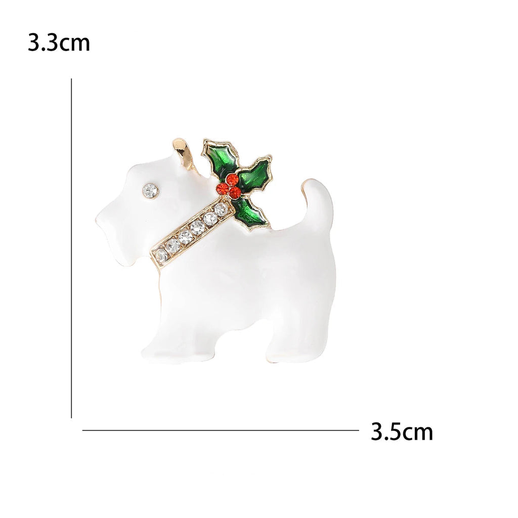 Broches Elegantes de Cachorro com Strass para Mulheres