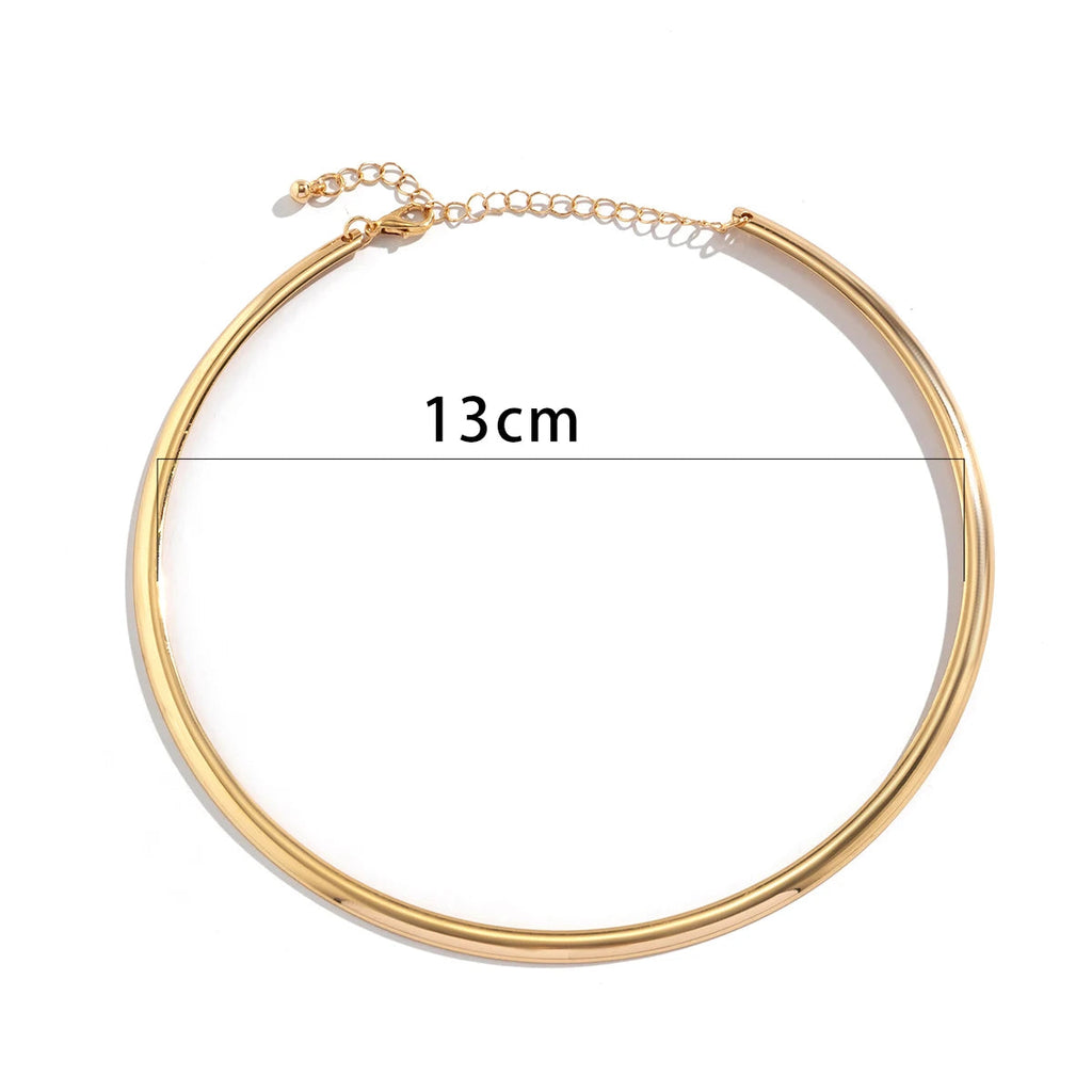 Ingemark vintage ferro metal torques gargantilha colar para mulheres goth cor de ouro suave corrente ajustável moda jóias steampunk