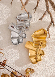 Yhpup Geometria Abstrata Moda Metal 18k Ouro PVD Banhado Broche Pin Roupas Acessórios Charme À Prova D 'Água Jóias Unissex