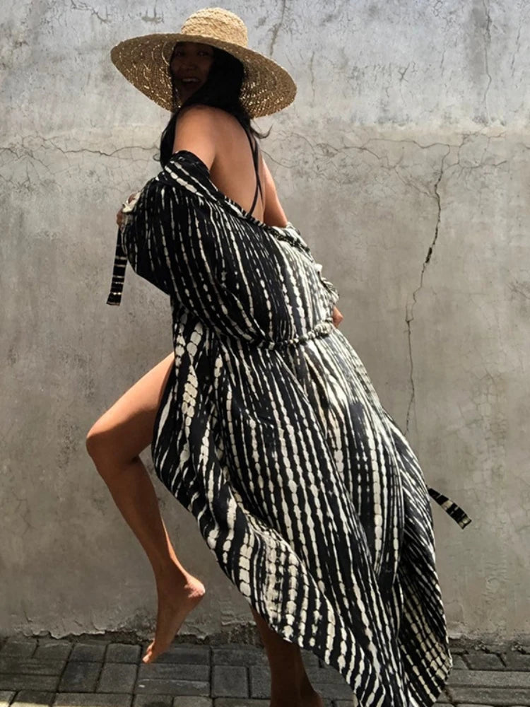 Vestido de Praia para roupa de banho feminina quimono maiô capa vestido de verão beachwear 