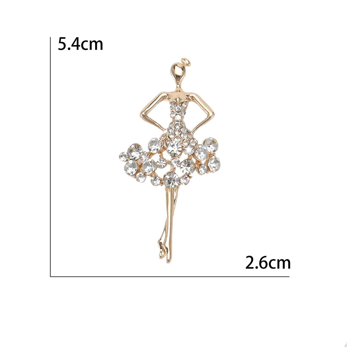 Broche Bailarina Esmaltado com Strass Elegante Feminino