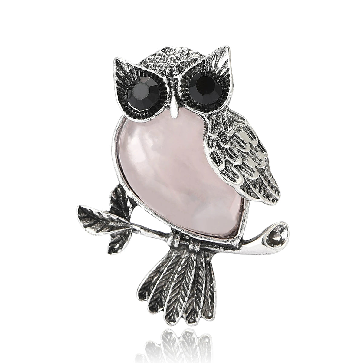 Broche Coruja Esmaltado com Strass Elegante Feminino