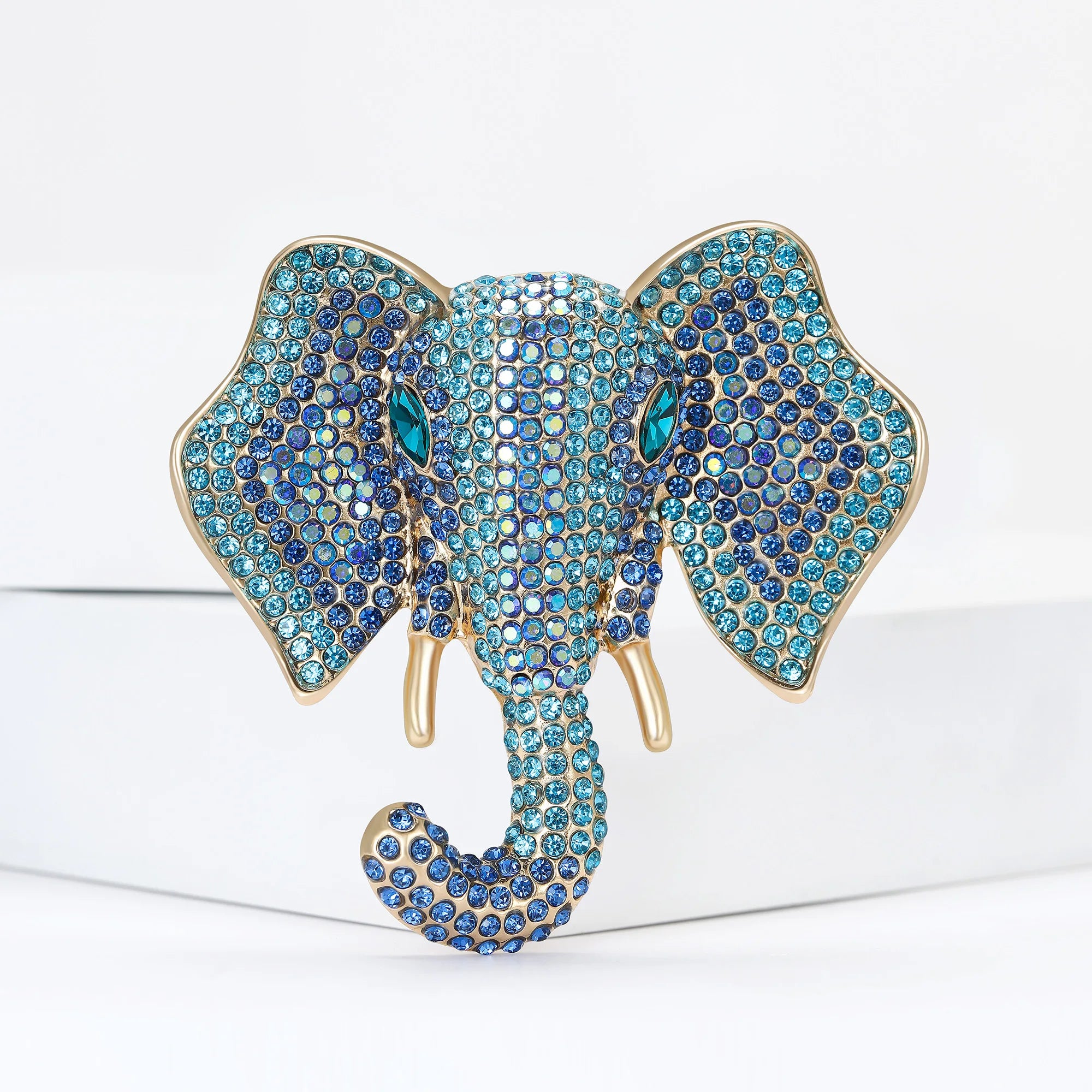 Broches de elefante de strass de luxo para mulheres unissex esmalte animal pinos banquete festa mochila presentes acessórios de joias