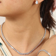 Zakol lindo buling aaa claro redondo zircônia cúbica casamento nupcial colar brincos festa conjunto de jóias para mulher