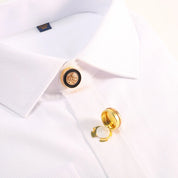 2 pçs botão abotoaduras de luxo metal botão capa camisa botão clipe retro manga botão para homem e mulher vestido botão decoratio