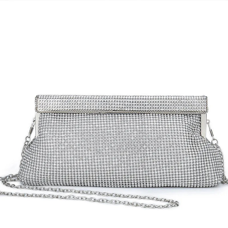 XMESSUN-Diamante Evening Clutch Bag para Mulheres, Bolsa Carteira, Bolsa de Ombro, Crossbody Clip Bag, Cadeia, Festa de Casamento, Marca de Moda, Novo