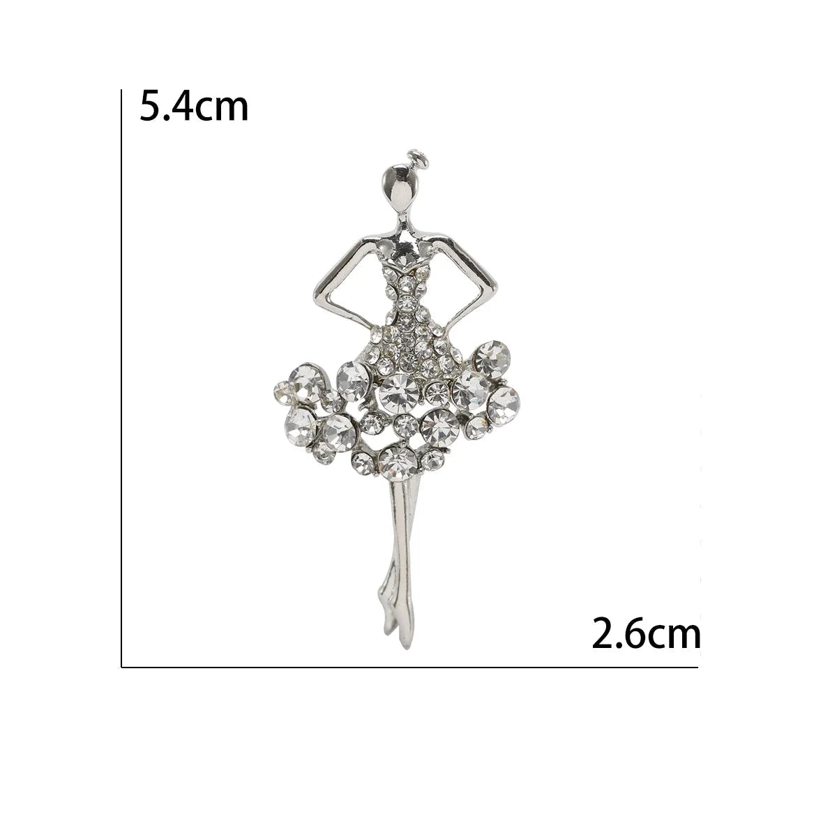 Broche Bailarina Esmaltado com Strass Elegante Feminino