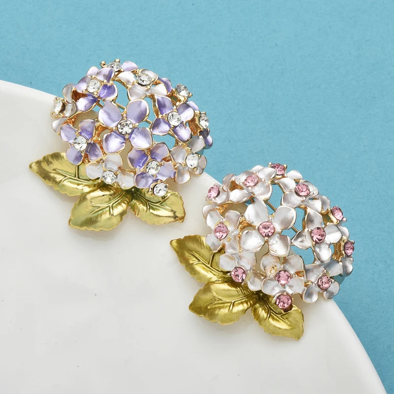 Broche Hortênsia Esmaltado Design Elegante Feminino