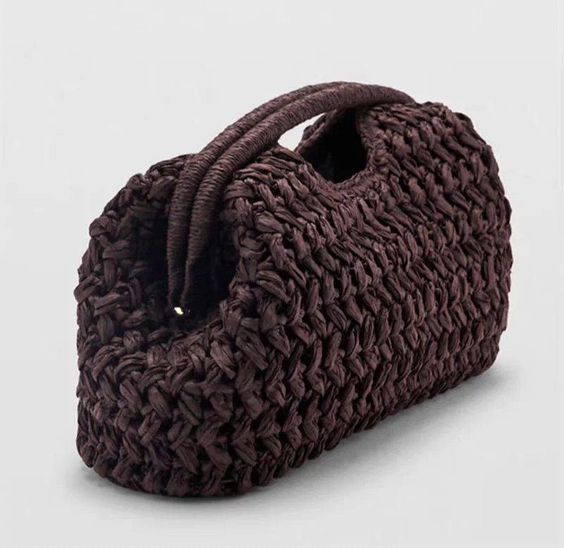 Marca tecido saco de embreagem luxo novo high-end beira-mar férias viagem grande capacidade palha feminina textura simples moda carteira