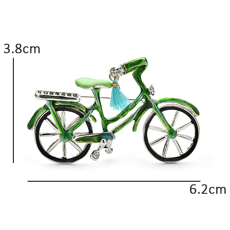 Broche Bicicleta Esmaltado com Borla Elegante Feminino