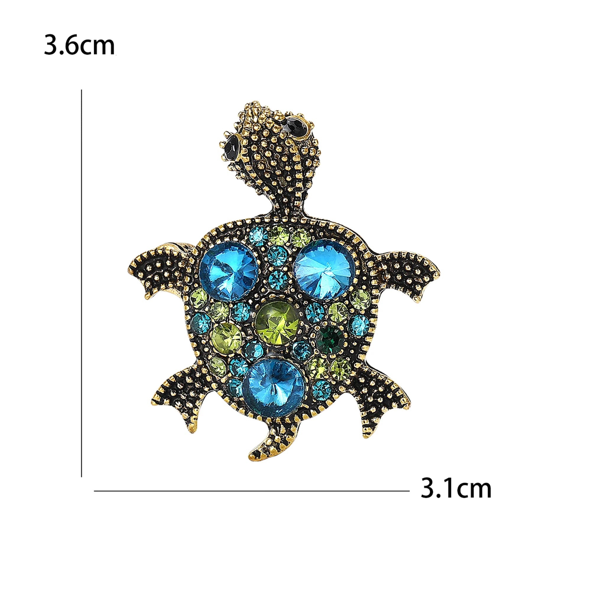 Alfinetes de tartaruga esmaltados para mulheres unissex strass mar animal broches escritório festa amigo presentes joias acessórios