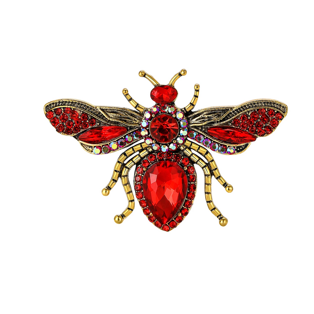 Broche Abelha Imperial com Cristais Multicoloridos
