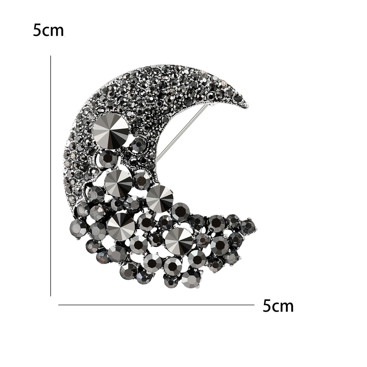 Broche Lua com Strass Design Elegante Feminino