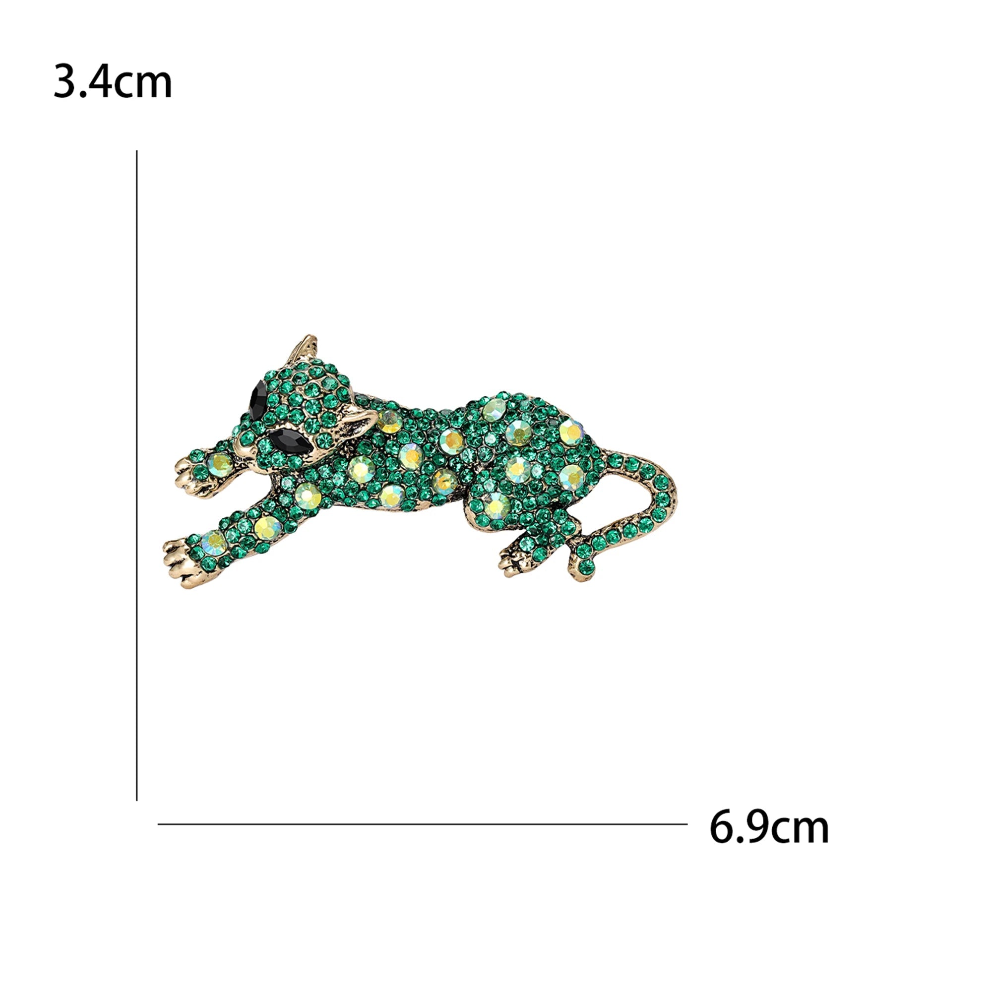Broche Leopardo com Strass Detalhe Elegante Feminino