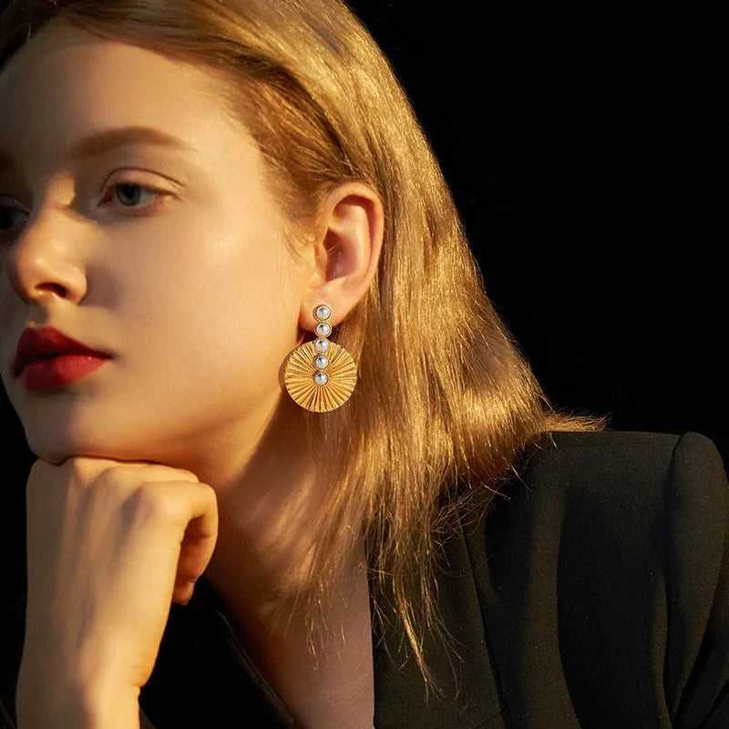 Kshmir-Brincos de Pérola Vintage para Mulher, Francês, Leve, Luxo, Europeu e Americano, Joias Diárias, Brindes de Moda