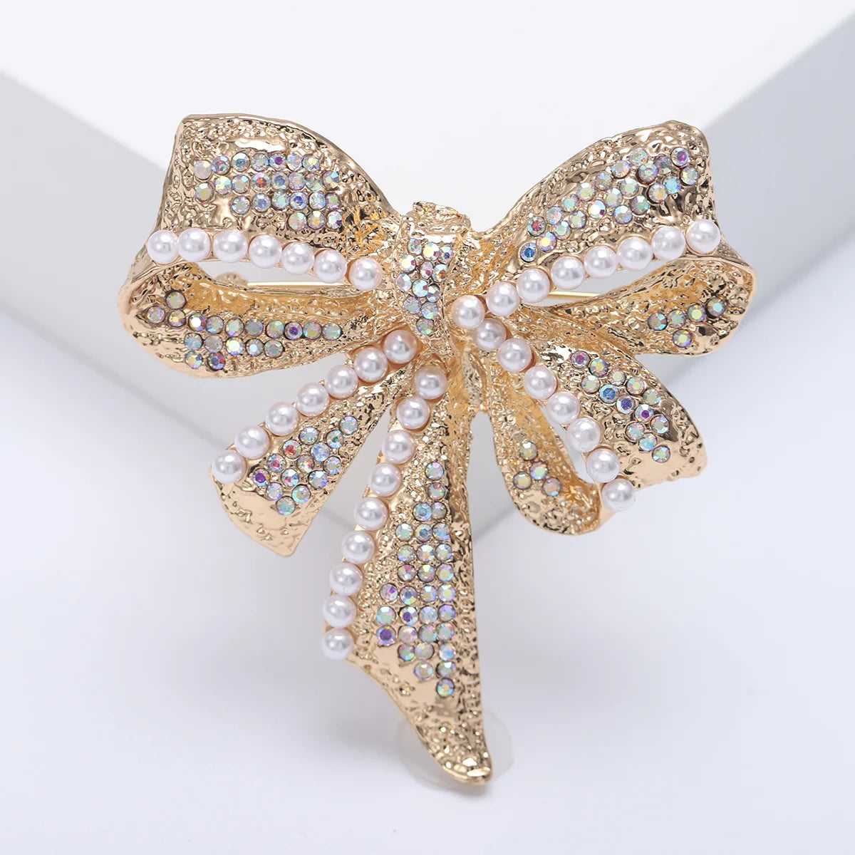 Skeds moda feminina bowknot pérola cristal emblemas clássico metal strass arco pinos para senhora festa de casamento geométrica broches pinos