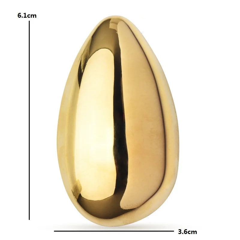 Broches de ovo de aço inoxidável Wuli & baby para mulheres unissex 2 cores lindas broches geométricos para festa e escritório presentes