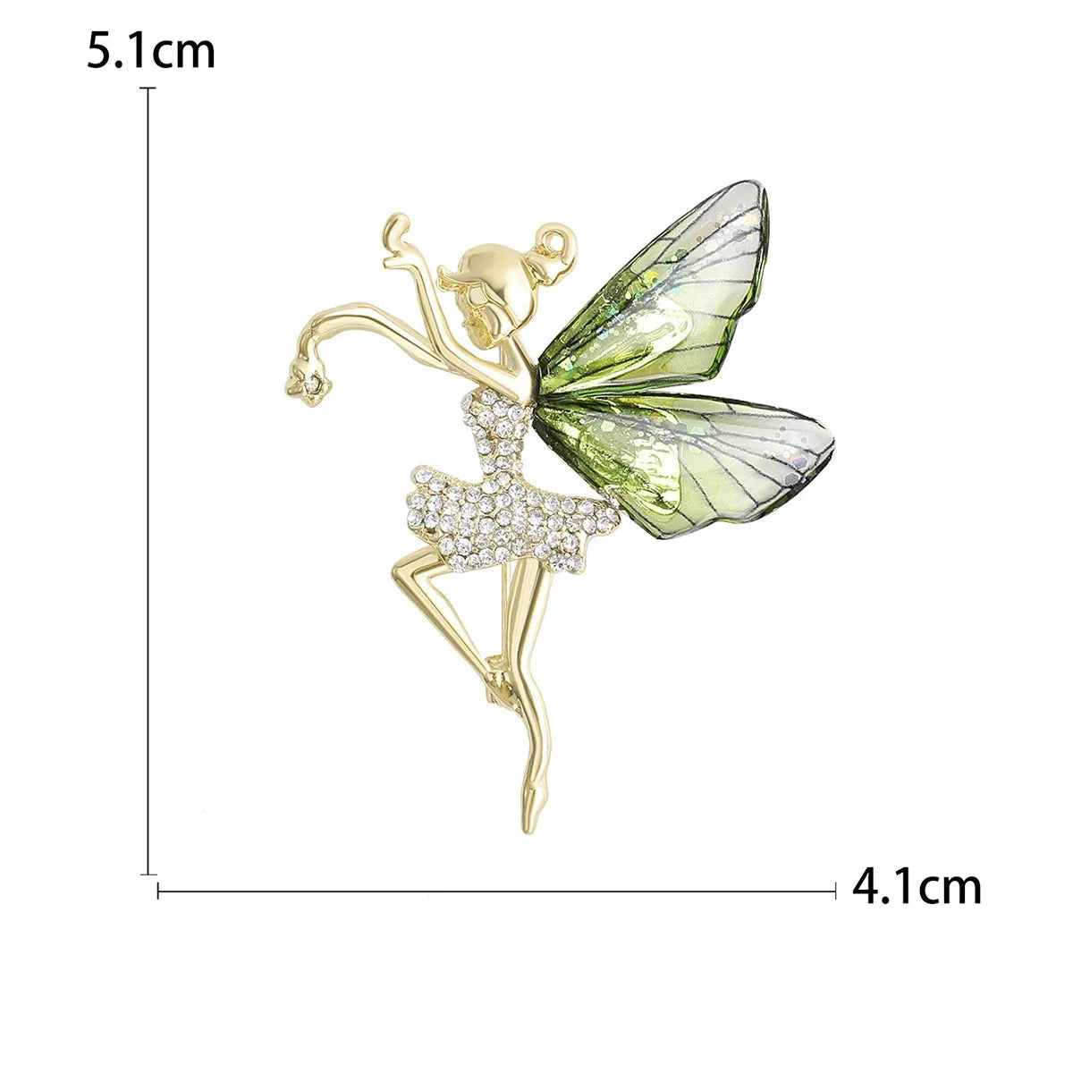 Broche Bailarina Esmaltado com Strass Elegante Feminino