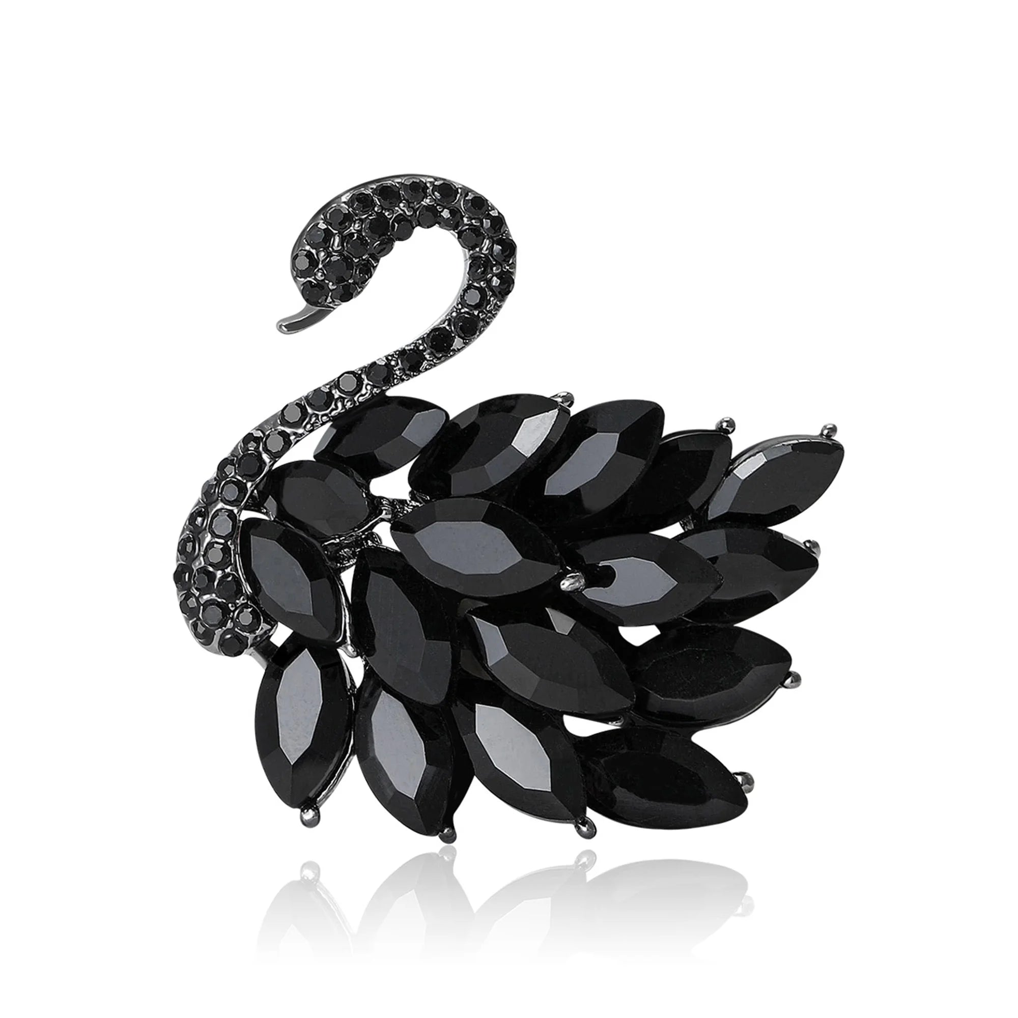 Beaut & berry luxo strass cisne broches para mulheres alfinetes animais casual festa amigos acessórios nova moda presentes decoração