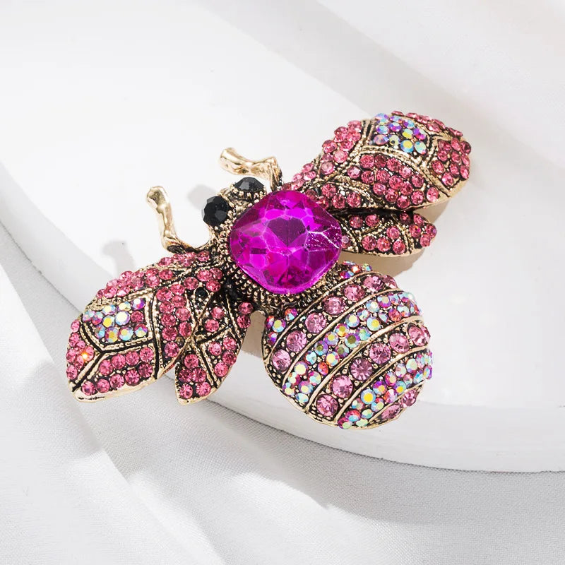 Skeds clássico vintage grande strass abelha broches pinos para mulheres luxo cristal inseto jóias terno roupas broche pino emblemas