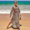 Plus size feminino animal impressão kaftan vestidos caftans roupa de banho coverups verão maiô longo vestido de praia