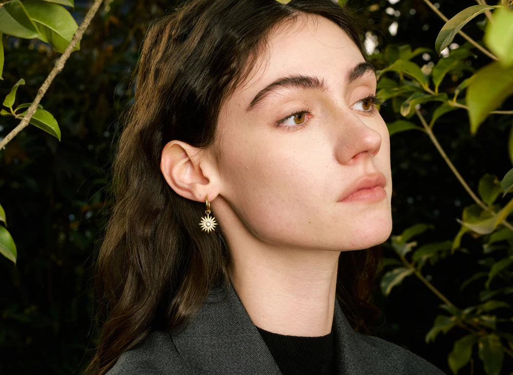 Yhpup requintado incrustado zircônia sol gota brincos de argola para mulheres aço inoxidável delicado jóias diárias hipoalergênico