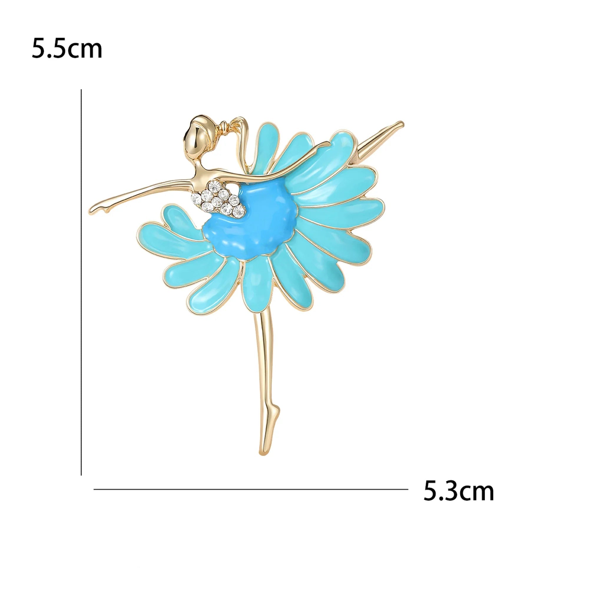 Broche Bailarina Esmaltado com Strass Elegante Feminino