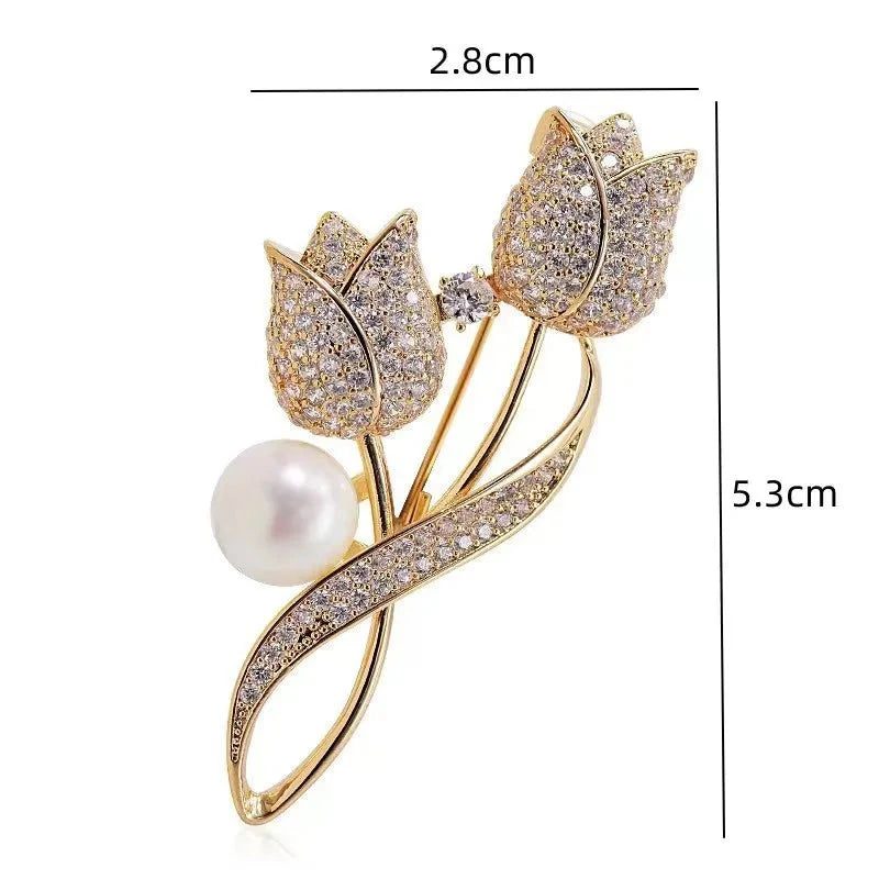 Broche Tulipa Design Elegante Feminino
