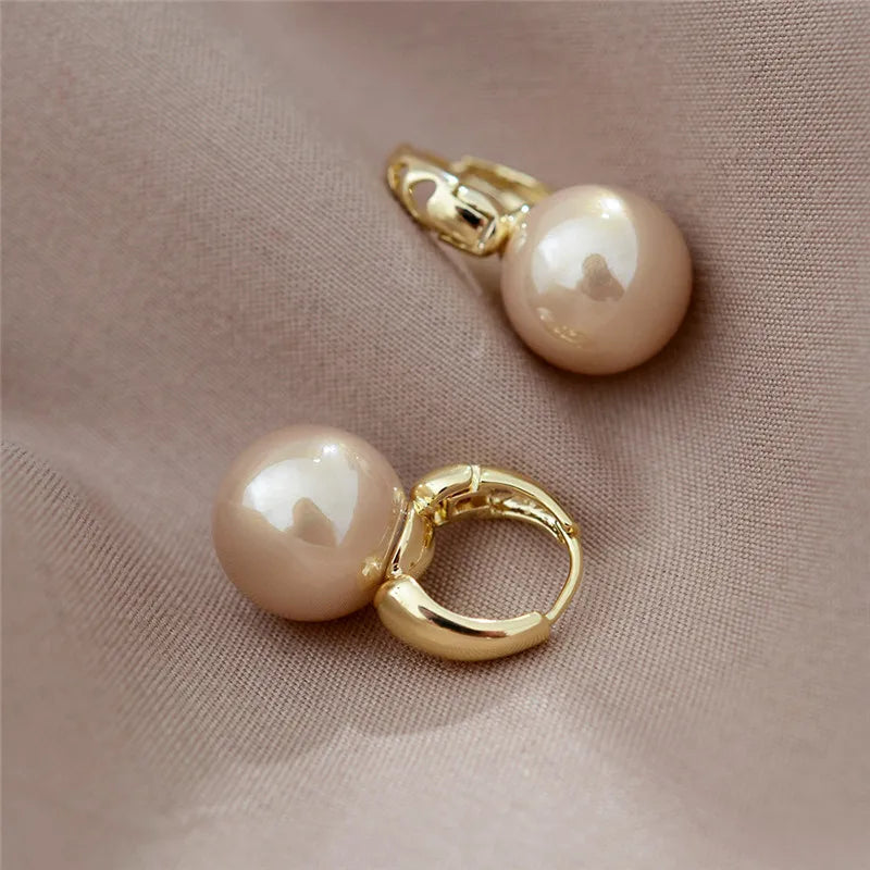 2022 novo bonito pérola studs hoop brincos para mulheres cor de ouro eardrop minimalista minúsculo huggies aros casamento moda jóias