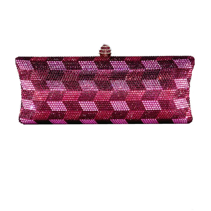 Xiyuan mulheres cheio de diamante saco noite luxo designer casamento nupcial bolsa rosa vermelho cristal festa bolsas linda corrente embreagem