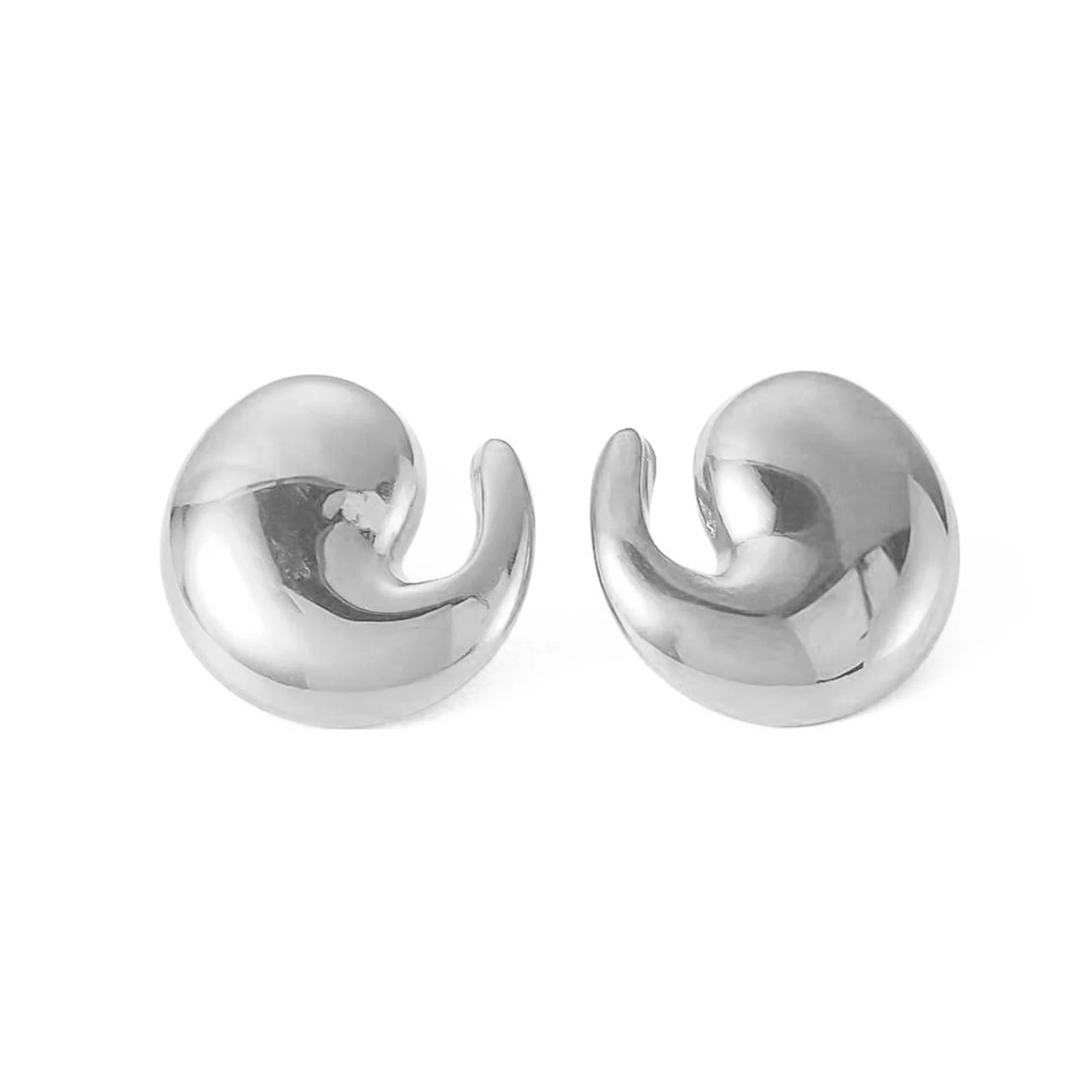 Vnox 1 par de brincos grandes de coração feminino, presentes de orelha de cor dourada de aço inoxidável para ela, joias minimalistas delicadas e chiques de tamanho grande