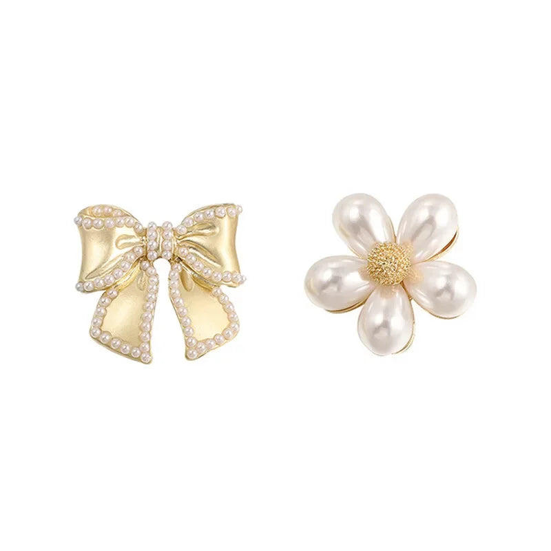 Broche Feminino de Pérola Estilo Japonês com Laço ou Flor