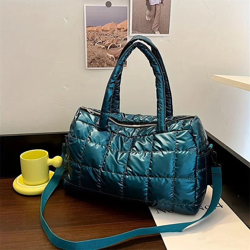 Bolsa de viagem acolchoada de cor sólida acolchoada – durável, portátil e elegante – perfeita para esportes, trabalho e uso diário