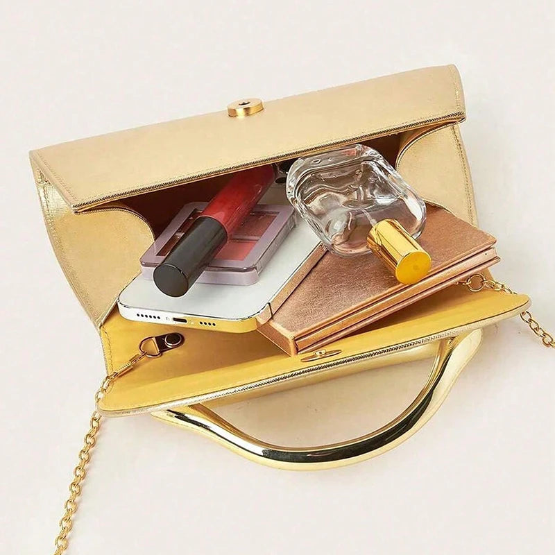 Bolsa de vestido de noite feminina elegante e luxuosa, com design de nicho e bolsa feminina requintada de cor sólida.