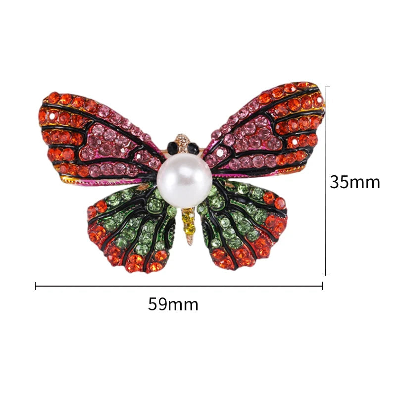 Broche de Borboleta com Strass para Acessórios Elegantes