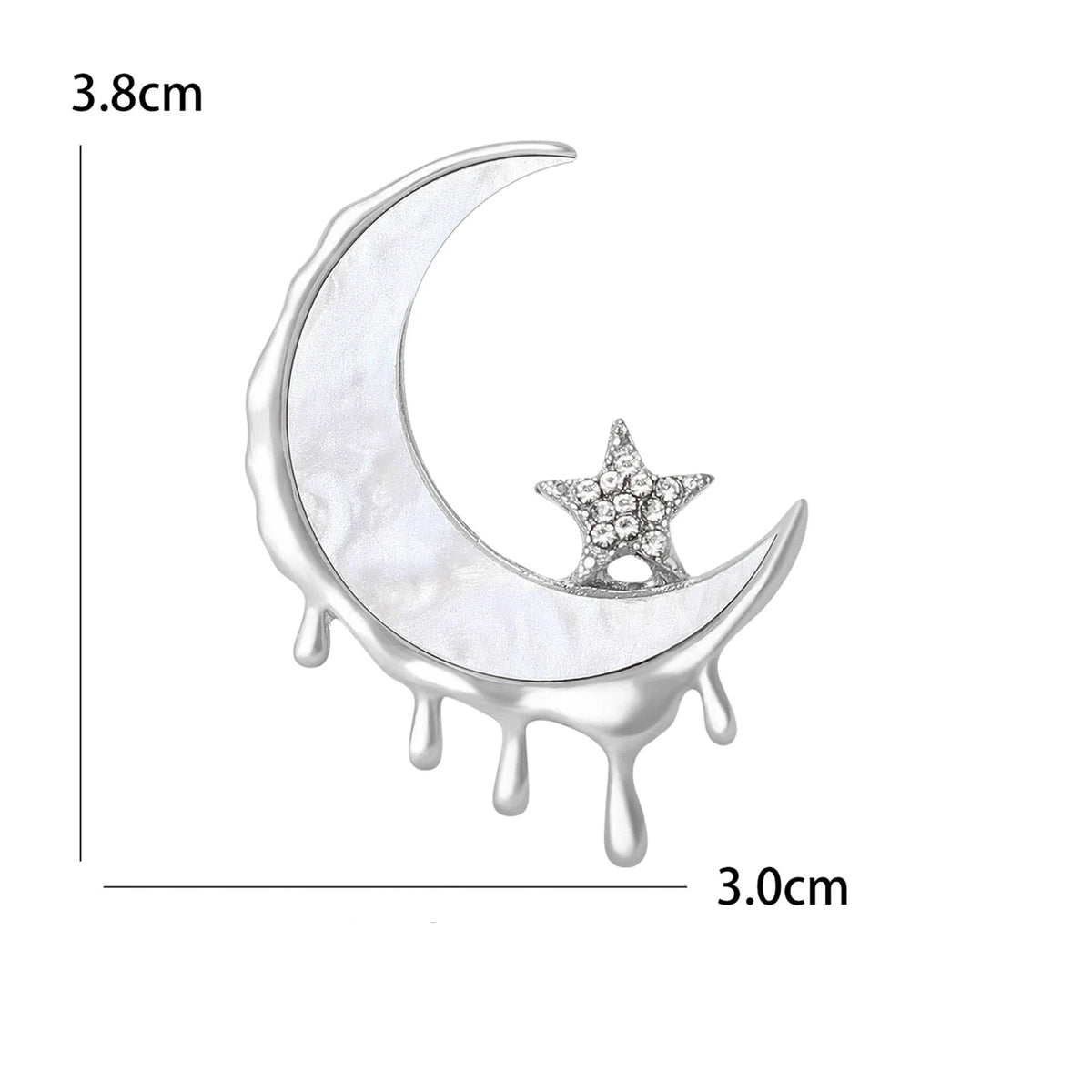 Broche Lua com Strass Design Elegante Feminino