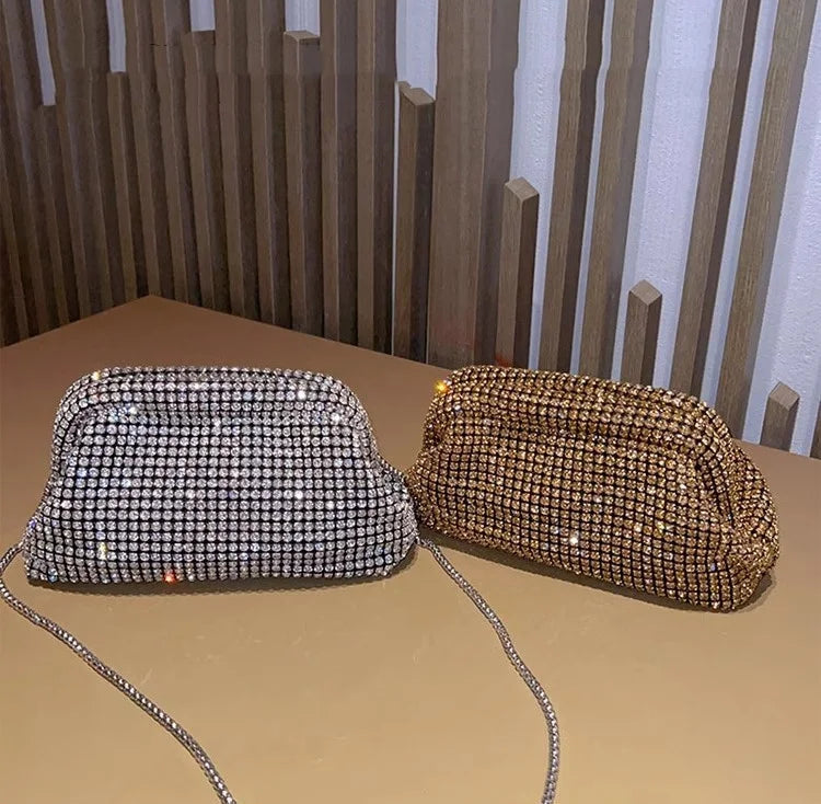 Luxo glitter nuvem saco de mão feminina cristal brilhante strass diamante saco noite festa casamento bolsa embreagem sacos ombro