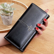 Carteira de couro feminina 	 Mulher de luxo carteiras longas moda feminina bolsas sacos de dinheiro 2022 bolsas das mulheres bolsa cartões titular