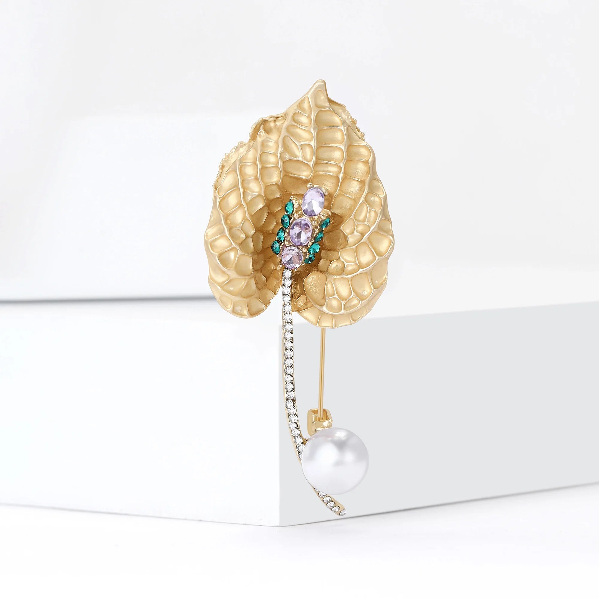 Broche Flores com Strass Elegante Feminino