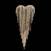 Luxo Coração Borlas Broches Para As Mulheres Ouro Prata Rhinestone Pinos Personalidade Elegante Broche Unisex Camisola Brasão Pinos Jóias