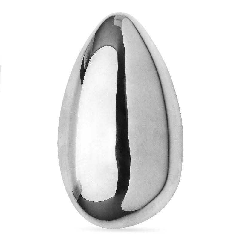 Broches de ovo de aço inoxidável Wuli & baby para mulheres unissex 2 cores lindas broches geométricos para festa e escritório presentes