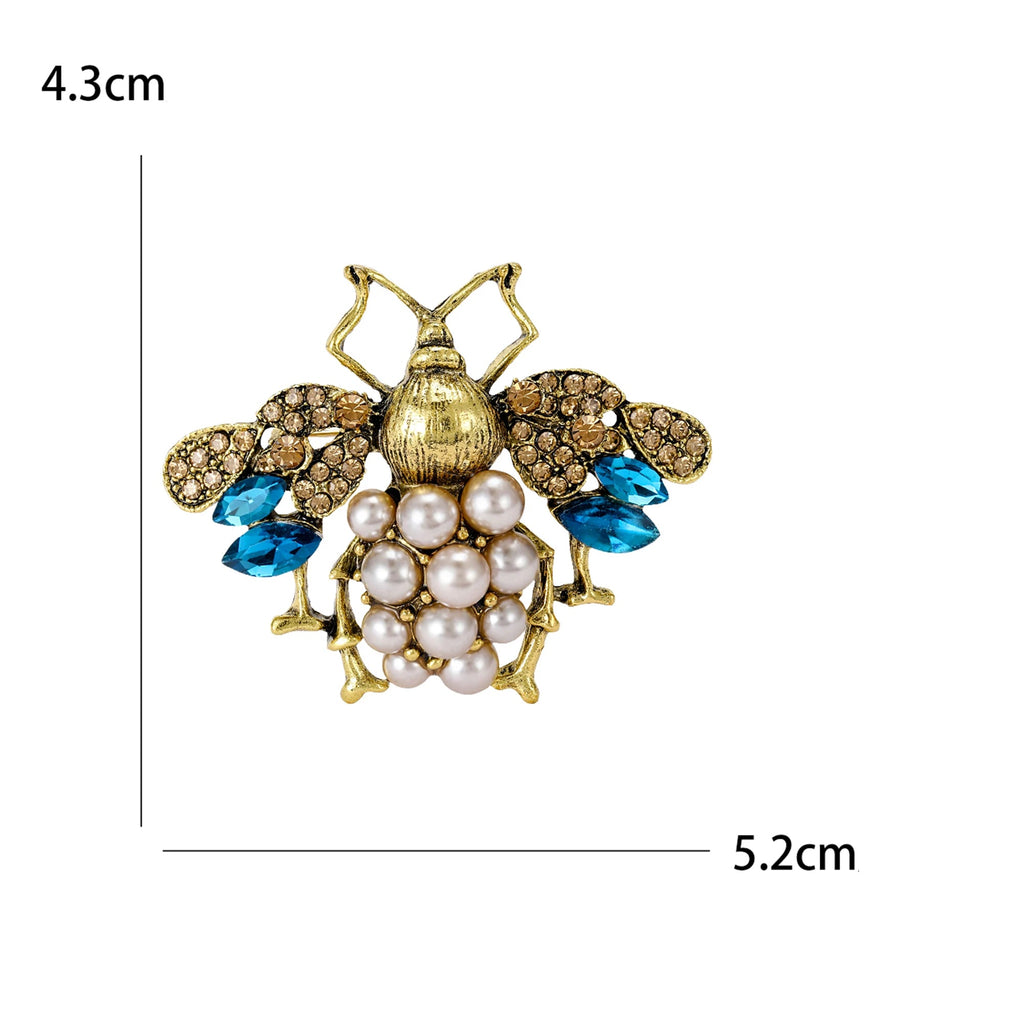 Beaut&Berry Broches vintage de abelha e pérola para mulheres, alfinetes de insetos, amigos, presentes de festa, acessórios de joias