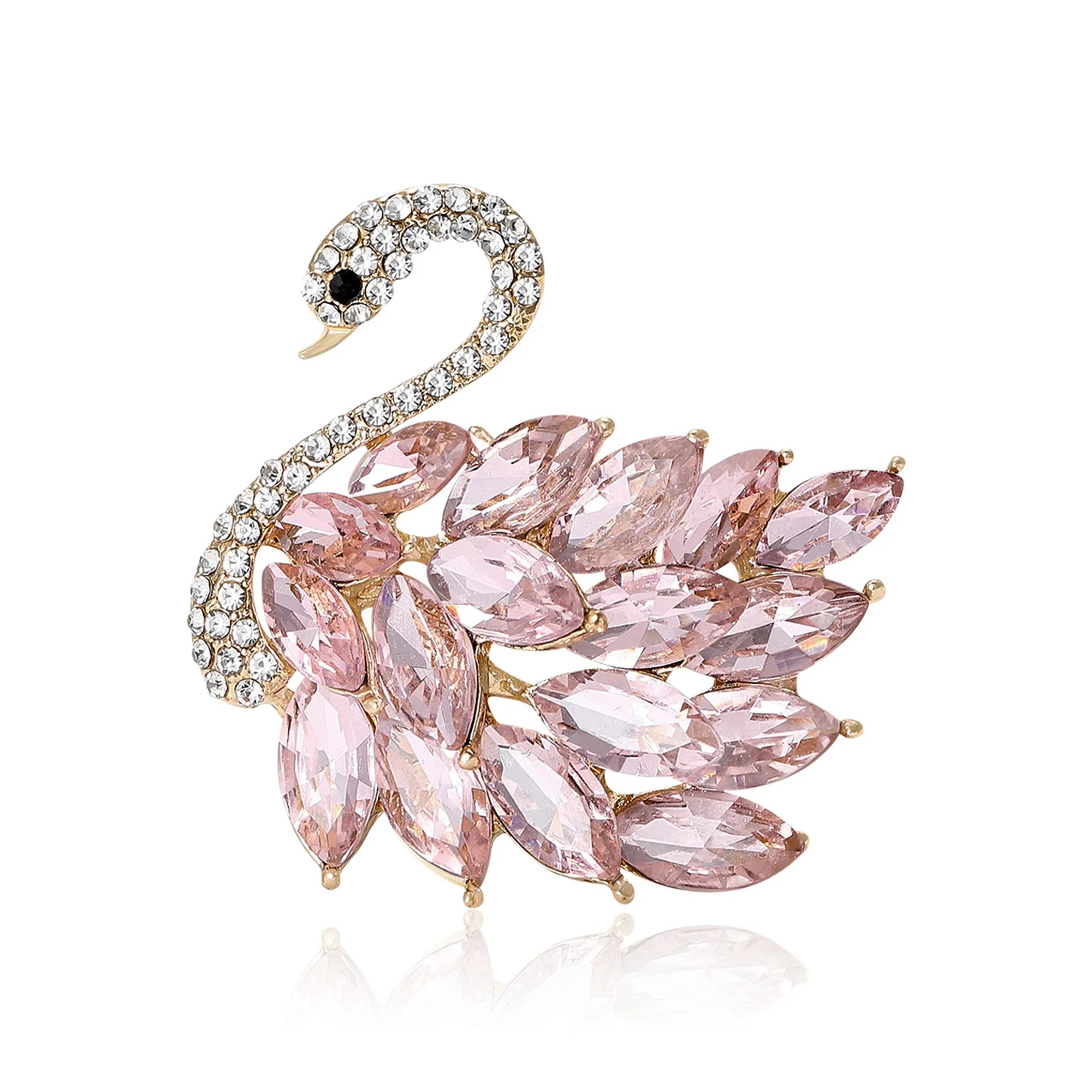 Beaut & berry luxo strass cisne broches para mulheres alfinetes animais casual festa amigos acessórios nova moda presentes decoração