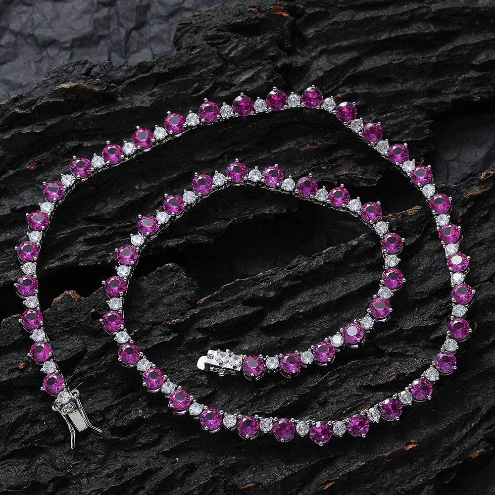 Brass CZ Colar De Corrente De Tênis Para Mulheres, 2 Cores, Joias Da Moda, Presente, BC174