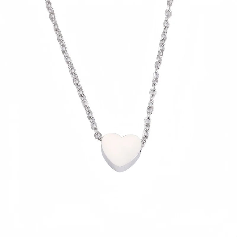 Moda titânio aço em forma de coração pingente casal presente espelho superfície cruz corpo corrente elegante gargantilha colar para mulher