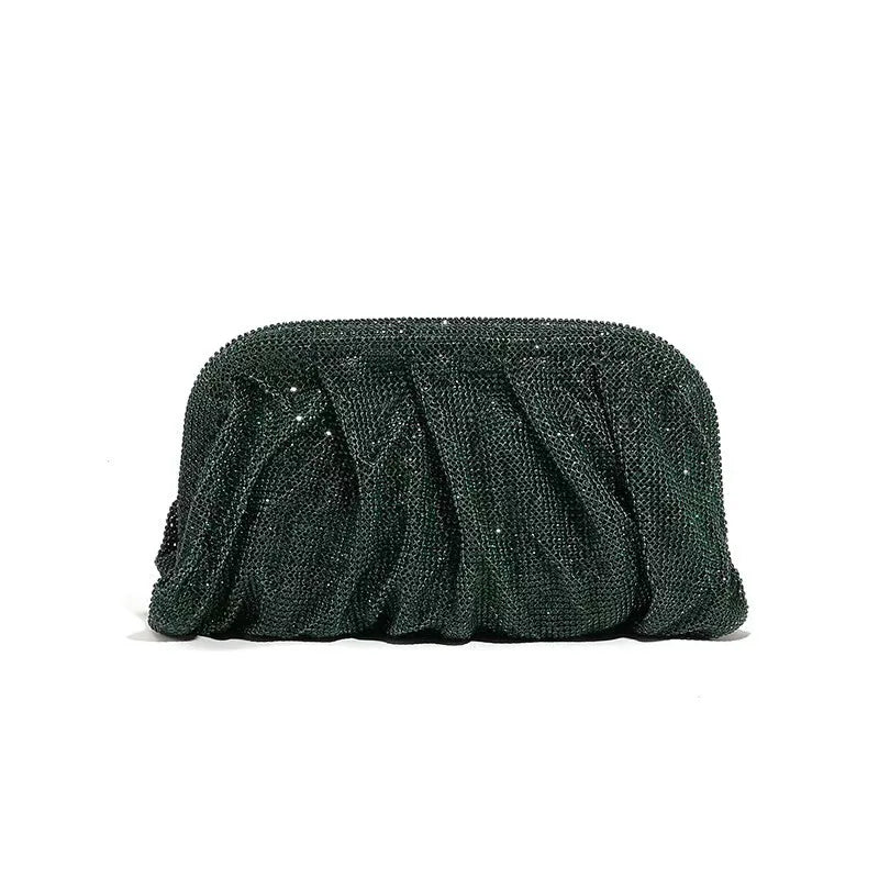 Glamourosa bolsa de noite com pérolas e strass para mulheres |   Embreagem elegante para performance em palco |   Bolsa brilhante para festa de casamento e baile 