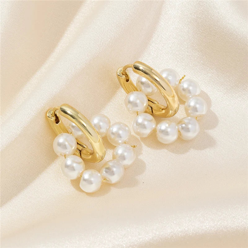 2024 boêmio moda declaração borla pérola círculo hoop brincos para mulheres meninas elegante jóias de casamento presente