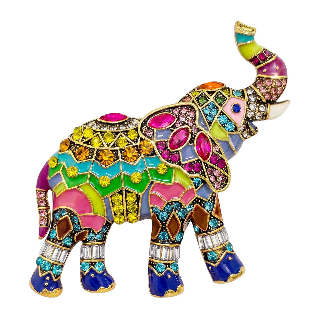 Broche Elefante com Strass Design Elegante Feminino