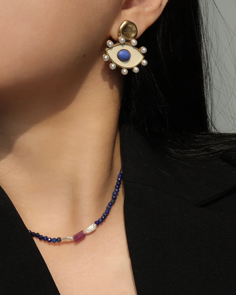 Mm retro olho brincos para legal feminino meninas 2023 tátil de alta qualidade na moda punk designer jóias vintage pérola vintage