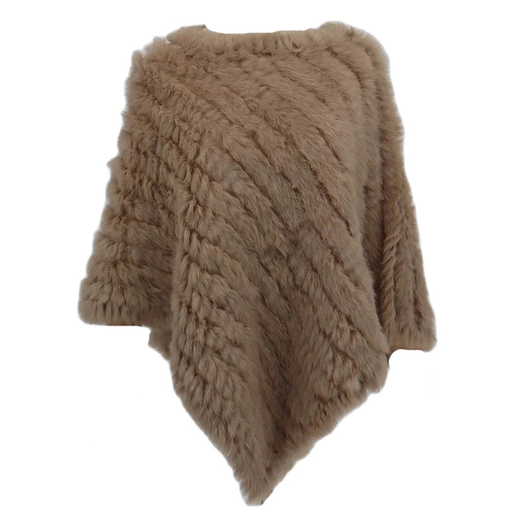 Real pele de coelho de malha natural poncho colete moda envoltório casaco xale senhora cachecol pele natural festa de casamento atacado capa